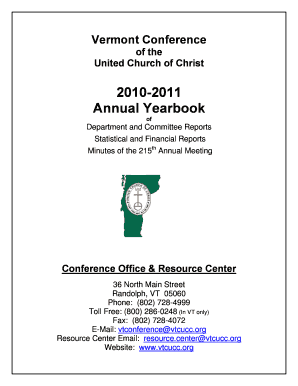 Ucc 2011 listing of annual yearbooks for conferences form