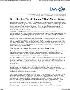 Decertification: The NFLPA And NBPA's Nuclear Option - Law360