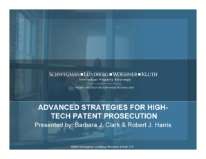 ADVANCED STRATEGIES FOR HIGH- TECH PATENT ...