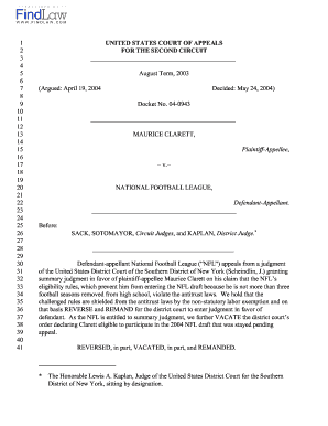 maurice clarett plaintiff appellee v national football league defendant appellant form