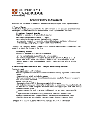 Eligibility Criteria and Guidance - admin cam ac