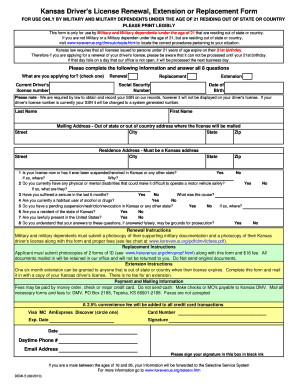 Kansas Driver's License Renewal Form