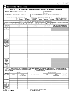 va form 21 6898 when to use