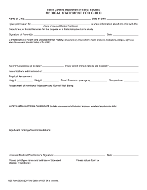 dss physical examination form for staff