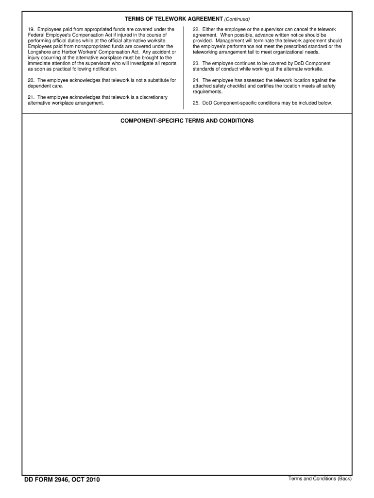 DD 2946 2010 Fill And Sign Printable Template Online US Legal Forms