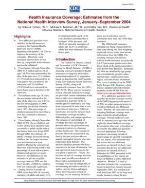 Health Insurance Coverage: Estimates from the National Health ... - cdc