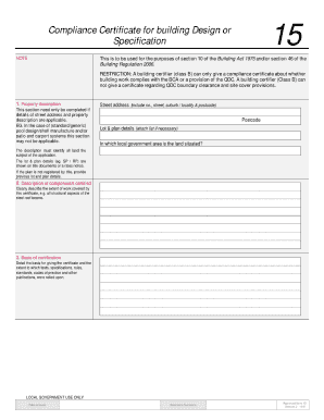 Form sf 15 - compliance certification for building design and specification form 15