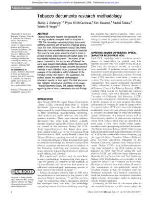 tobacco documents research methodology