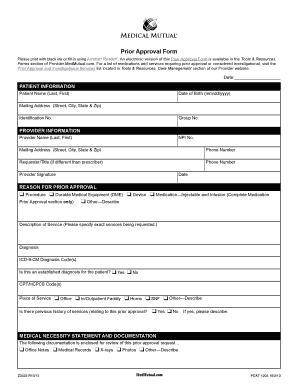 Prior Approval Form
