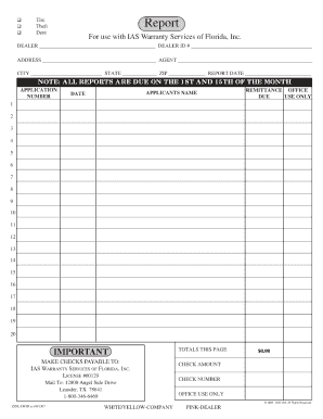 ias warranty services of florida form