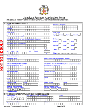 Jamaican Passport Application Form