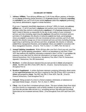form adv glossary of terms