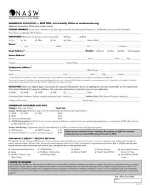 NASW Membership Application Form
