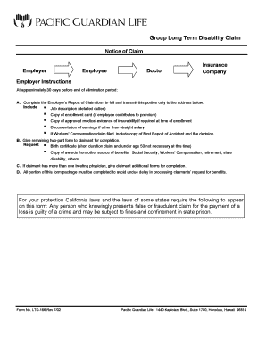 Group Long Term Disability Claim Notice