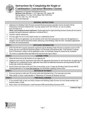Oregon Contractor Business License Application