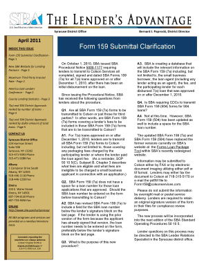 sba form 159 7a 2011 fill online printable fillable blank form 159