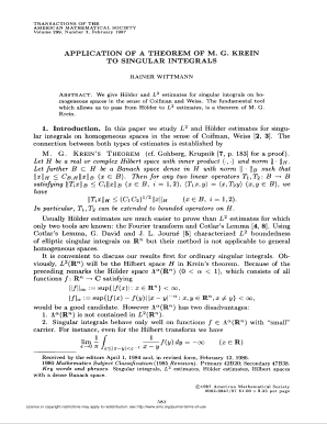 application of a theorem of m g krein to singular form