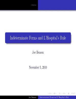 Indeterminate Forms and L'Hospital's Rule - math umn