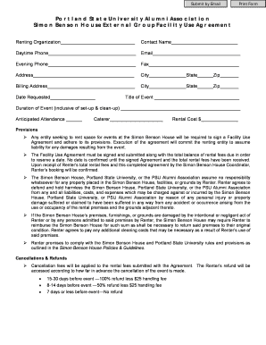 Simon Benson House Facility Use Agreement - pdx edu