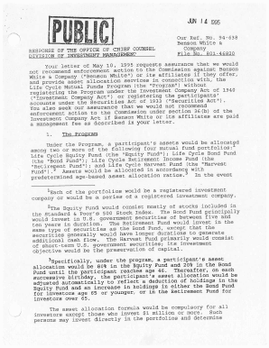 Sec no action letter benson & white co form