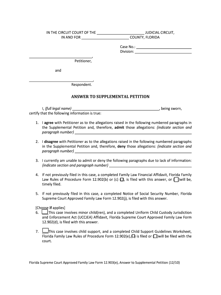 family law form 12903e 2010 Preview on Page 1