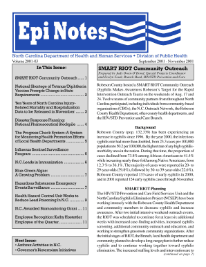 Epi Notes Vol 2001-03edited - Epidemiology - North Carolina - epi publichealth nc