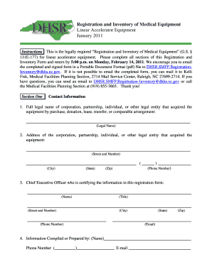 NC DHSR MFP : Registration and Inventory of Medical Equipment ... - ncdhhs
