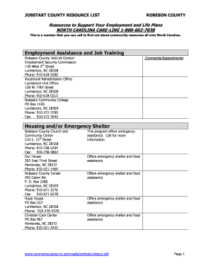 Employment Assistance and Job Training Housing and/or ... - doc state nc