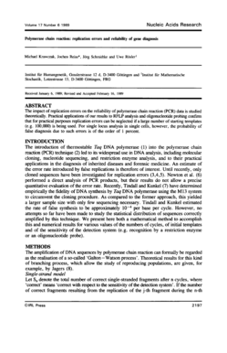 Polymerase chain reaction replication errors and reliability of gene diagnosis - ncbi nlm nih