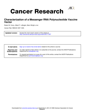 Characterization of a Messenger RNA Polynucleotide Vaccine Vector' - cancerres aacrjournals