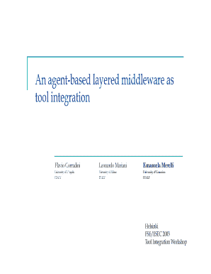 An agent-based layered middleware as tool integration - cs unicam
