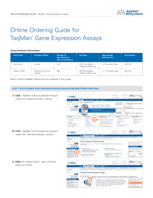 ONLINE ORDERING GUIDE TaqMan Gene Expression Assays