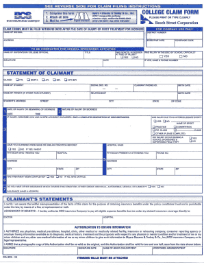 College Claim Form