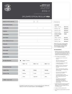Liberia Visa Application Form