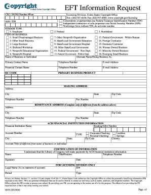 EFT Information Request Form