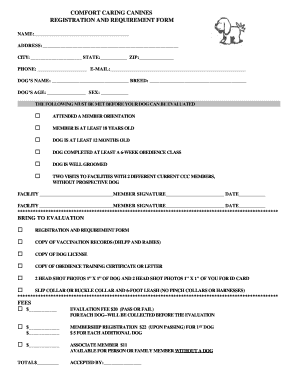 CCC WEBSITE REGISTRATION FORM - Comfort Caring Canines ... - comfortcaringcanines