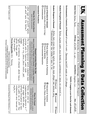 sample assessment planning and data collection form university of kentucky