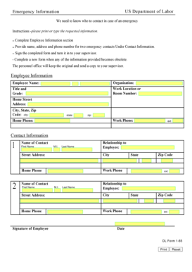 Emergency Information Form