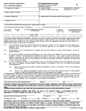 Contractor's qualification statement - eta form 9142 for h1b