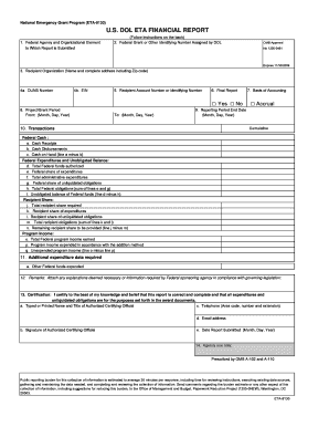 9130 g financial status report