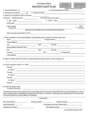 FAA Alaskan Region Master Flight Plan