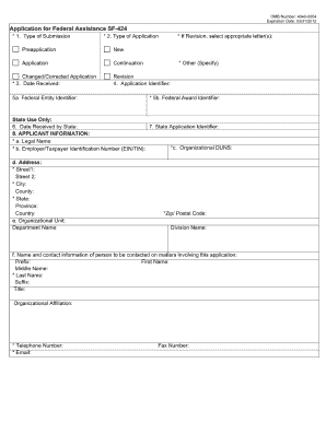 faa application for federal assistance sf 424 form