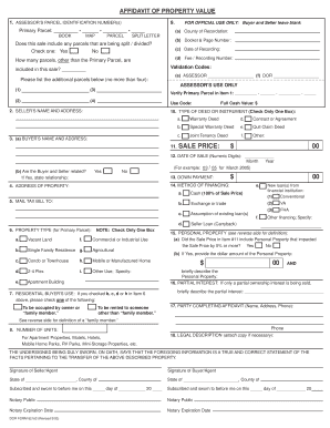 affidavit of property value form