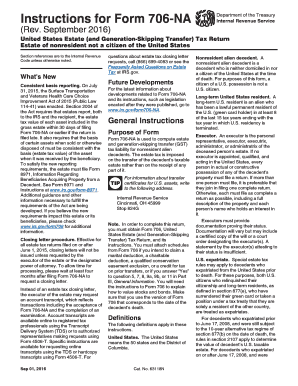 Form 706-NA US Estate Tax Return