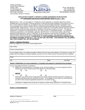 Application to Modify a Driver’s License Suspension or Revocation