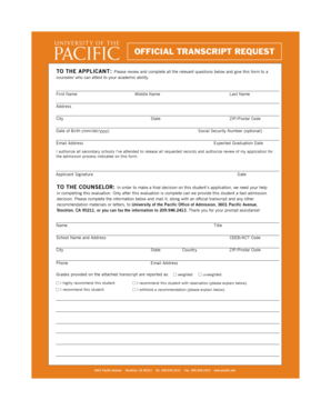 Official Transcript Request