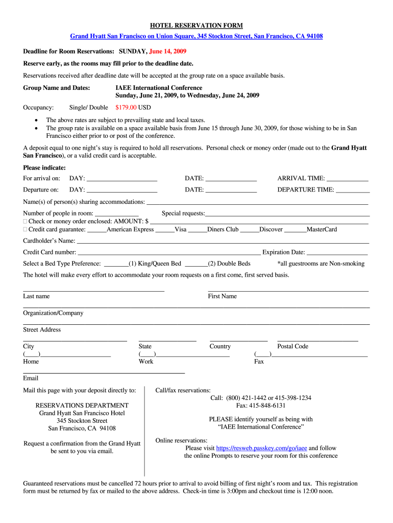 Hotel reservation template Fill out & sign online DocHub