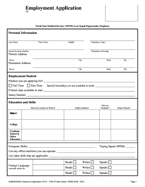 Employment Application Form