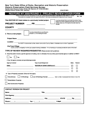 restore ny 2009round 3 project review cover letter form