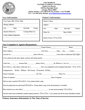 Illinois Healthcare Complaint Form